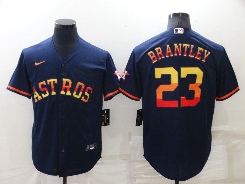 Men Houston Astros #23 Brantley Blue Rainbow Edition Game Nike 2022 MLB Jersey->houston astros->MLB Jersey